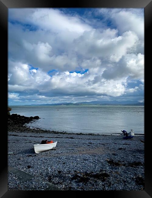 Moelfre beachfront  Framed Print by Melissa Theobald