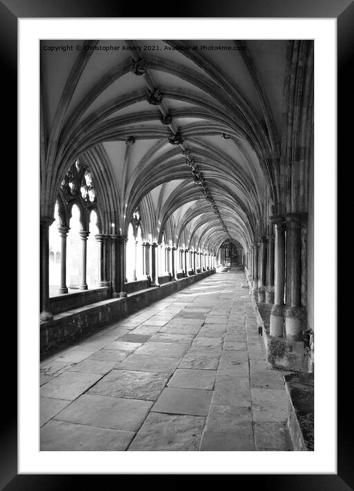 Norwich Cathedral cloisters Framed Mounted Print by Christopher Keeley