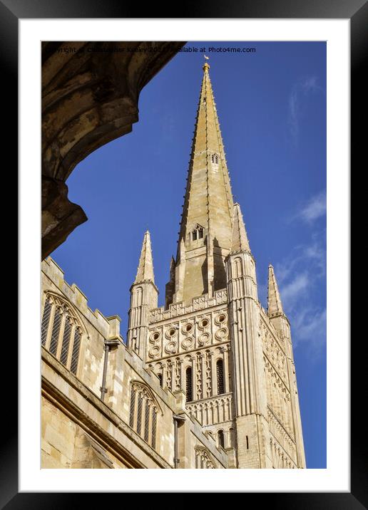 Norwich Cathedral spire Framed Mounted Print by Christopher Keeley