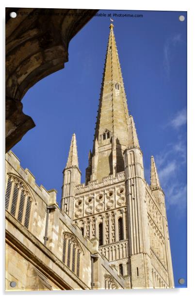 Norwich Cathedral spire Acrylic by Christopher Keeley