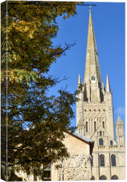 The spire of Norwich Cathedral Canvas Print by Christopher Keeley