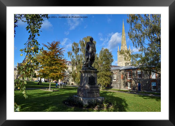 A sunny day at Norwich Cathedral Framed Mounted Print by Christopher Keeley