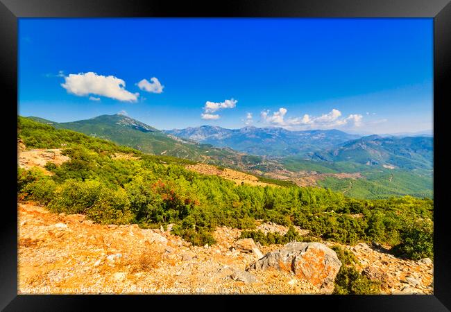 View of the Taurus or Toros mountains, Turkey Framed Print by Kevin Hellon