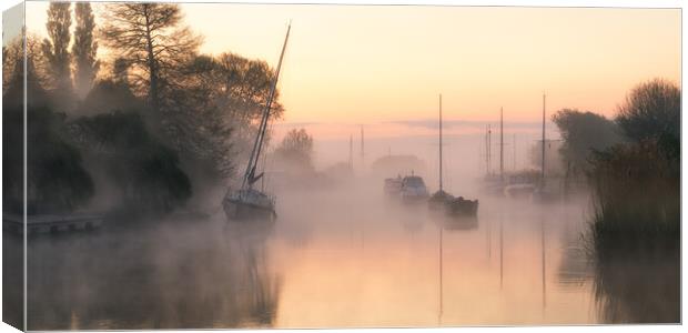 Misty Frome Sunrise Canvas Print by David Semmens