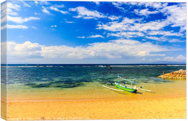 Traditional Balinese Fishing Boat  Canvas Print by Kevin Hellon