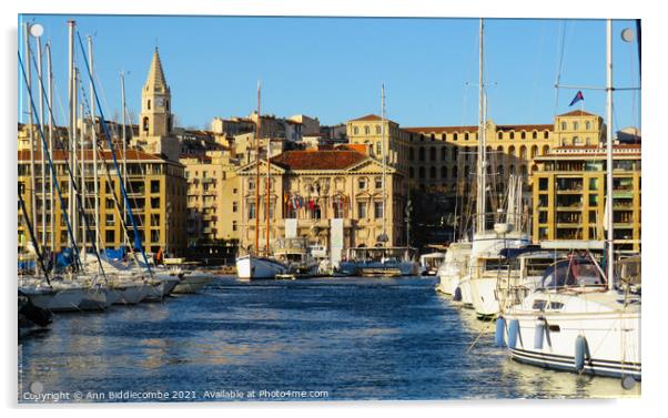 The Old Port of Marseille  Acrylic by Ann Biddlecombe