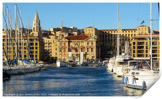 The Old Port of Marseille  Print by Ann Biddlecombe