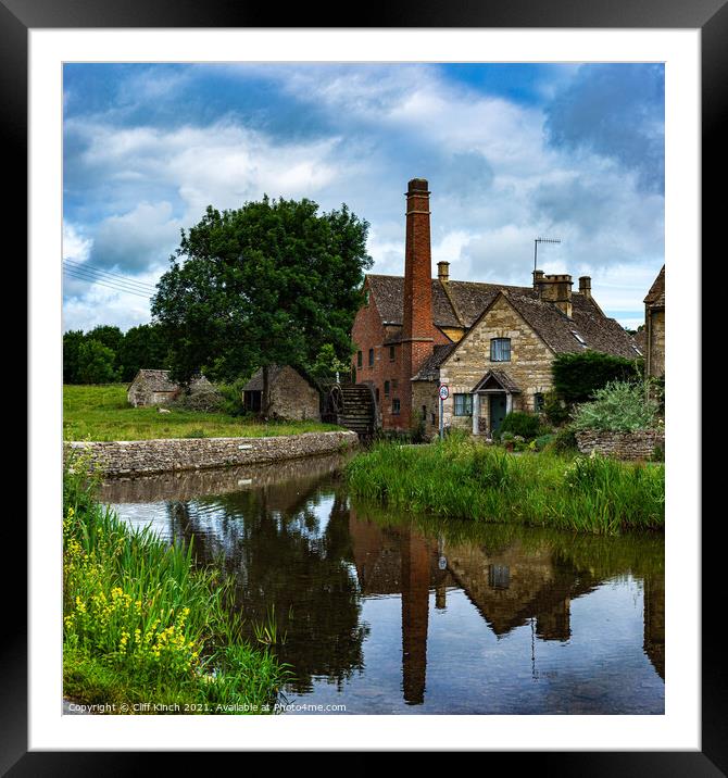 The mill at Lower Slaughter Framed Mounted Print by Cliff Kinch