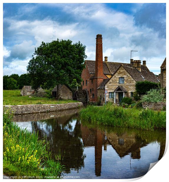 The mill at Lower Slaughter Print by Cliff Kinch