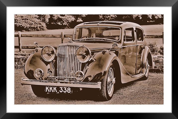 Jaguar Mk4 Framed Mounted Print by Louise Godwin