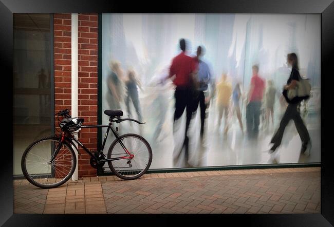Pushbike & urban Abstract art Framed Print by Jon Fixter