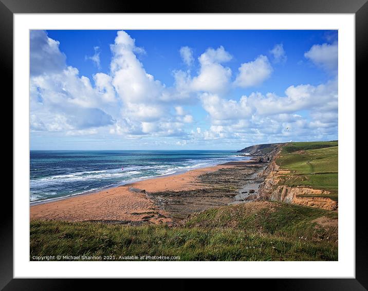 Sandymouth Beach, Cornwall Framed Mounted Print by Michael Shannon