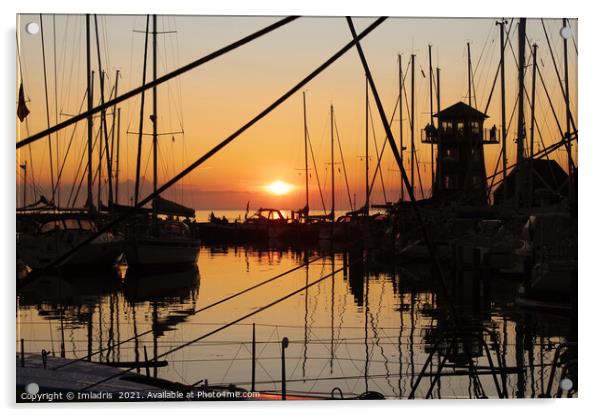 Sunset Bagenkop Harbour, Langeland, Denmark Acrylic by Imladris 