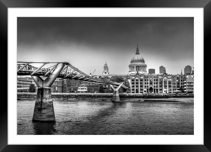  Millennium bridge and st Paul's Framed Mounted Print by chris smith