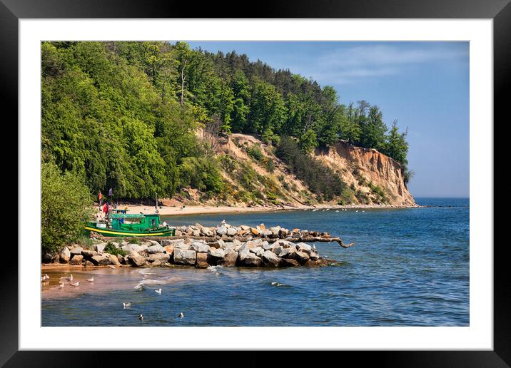Orlowo Cliff in Gdynia at Baltic Sea Framed Mounted Print by Artur Bogacki