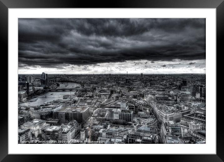 Storm clouds over London Framed Mounted Print by Kevin Clayton