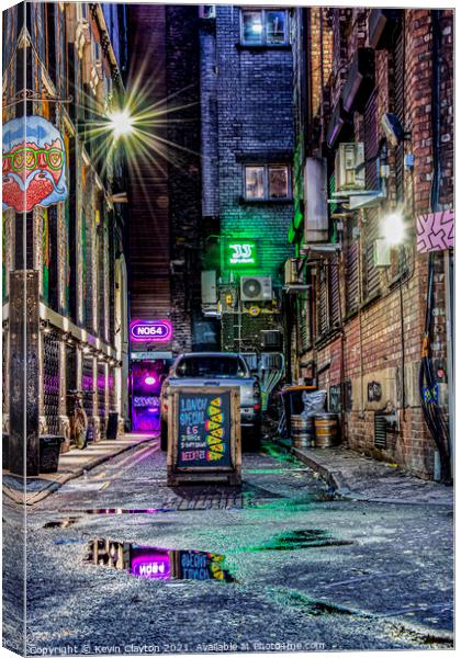 Manchester Back Street Canvas Print by Kevin Clayton
