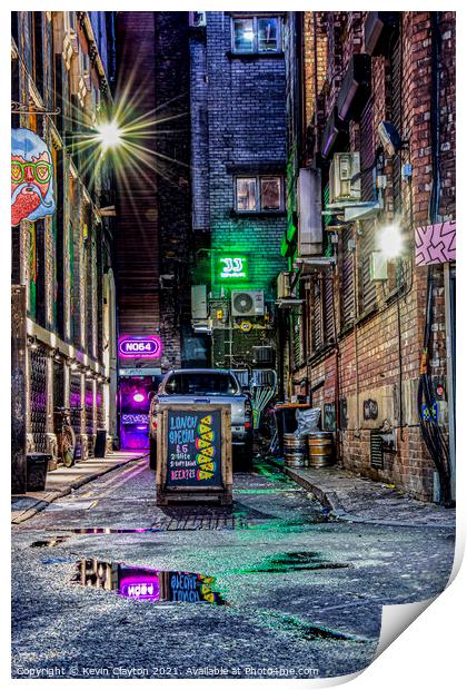 Manchester Back Street Print by Kevin Clayton