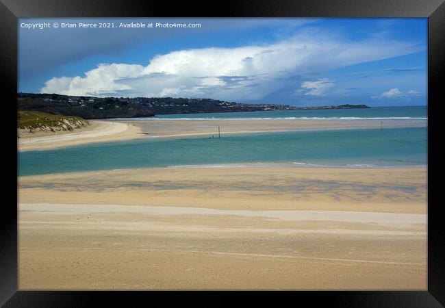 Hayle Beach, Estuary and St Ives Framed Print by Brian Pierce