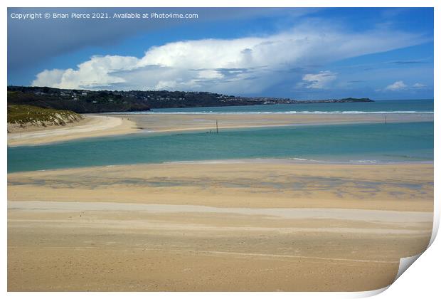 Hayle Beach, Estuary and St Ives Print by Brian Pierce