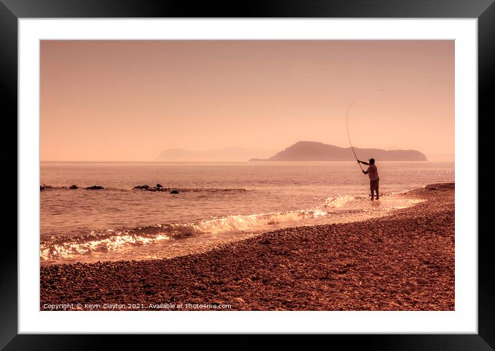 Beach Fishing Framed Mounted Print by Kevin Clayton