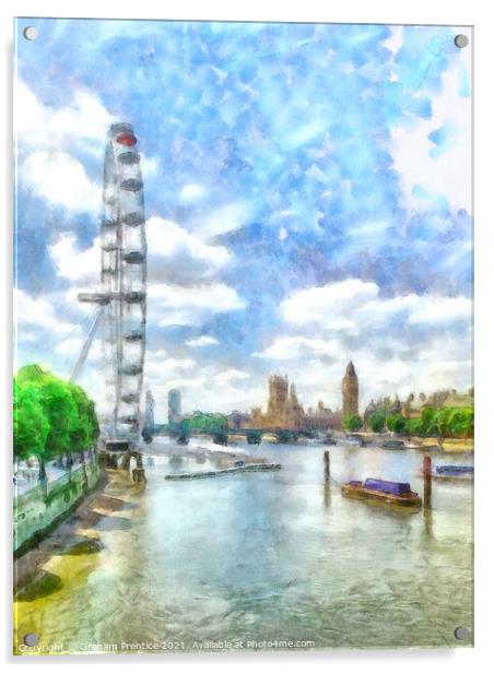 River Thames View at Westminster Acrylic by Graham Prentice