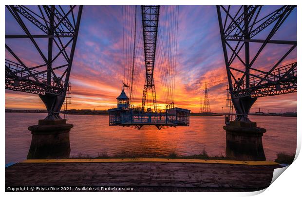 Newport Transporter Bridge - Gondola Print by Edy Rice