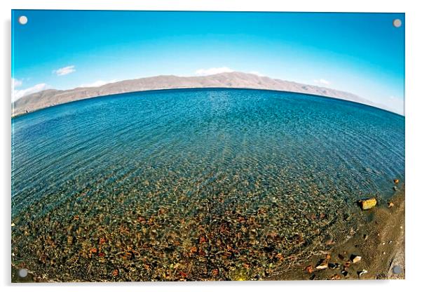 Mountain lake Sevan in Armenia Acrylic by Mikhail Pogosov