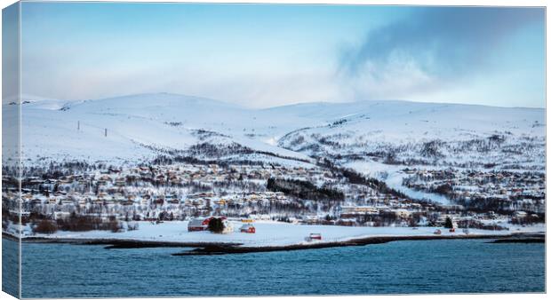 Early morning approach on Tromso Canvas Print by Wendy Williams CPAGB
