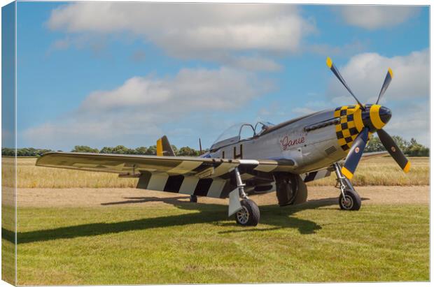 warbird vintage mustang p51 fighter plane Canvas Print by Kevin Snelling