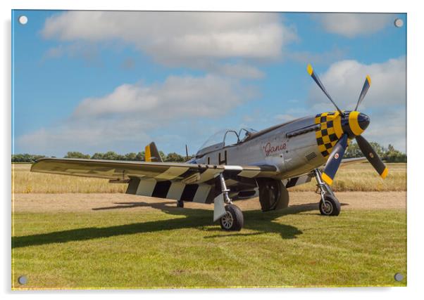 warbird vintage mustang p51 fighter plane Acrylic by Kevin Snelling