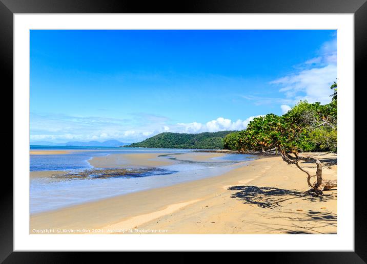 Beautiful day on the beach Framed Mounted Print by Kevin Hellon