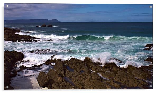 Breaking Wave and Rocks at Hermanus Acrylic by Jeremy Hayden
