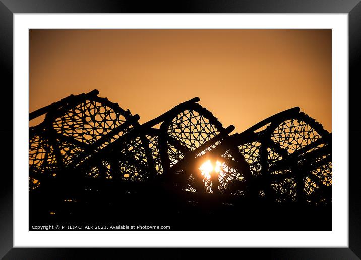 Abstract Lobster pots at the coast 163 Framed Mounted Print by PHILIP CHALK