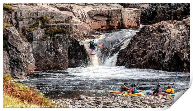 Riding the Rapids Print by jim Hamilton