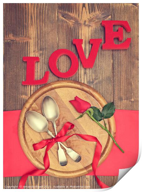 Love Spoons Print by Amanda Elwell