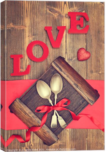 Valentine's Day Spoons Canvas Print by Amanda Elwell