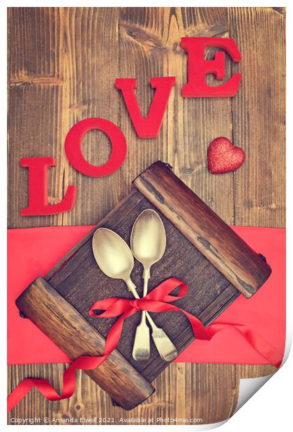 Valentine's Day Spoons Print by Amanda Elwell