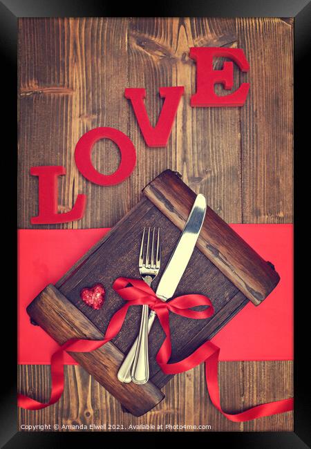 Valentine's Cutlery Framed Print by Amanda Elwell