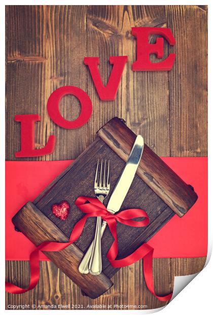 Valentine's Cutlery Print by Amanda Elwell