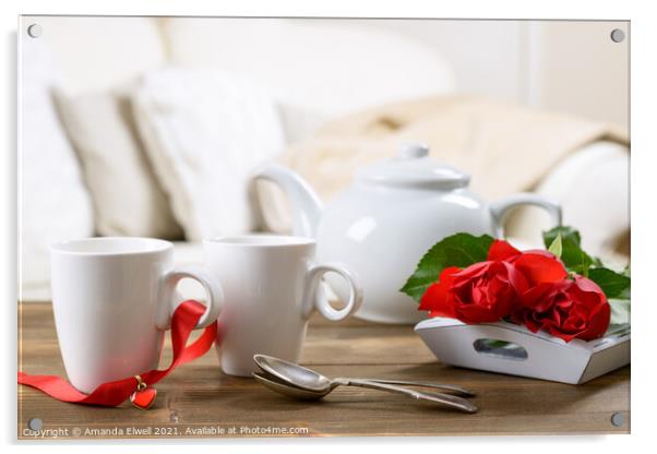 Valentines Day Tea Acrylic by Amanda Elwell