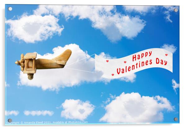 Happy Valentines Day Acrylic by Amanda Elwell