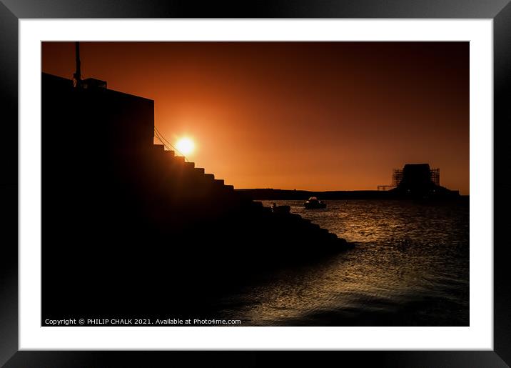 Sunrise at Holy Island Northumberland Lindisfarne castle  165 Framed Mounted Print by PHILIP CHALK