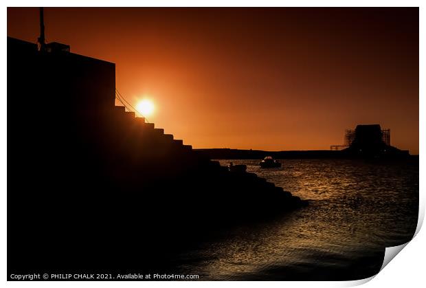 Sunrise at Holy Island Northumberland Lindisfarne castle  165 Print by PHILIP CHALK
