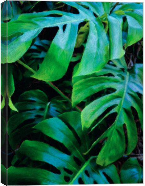 Trendy tropical leaves decoration Canvas Print by Wdnet Studio