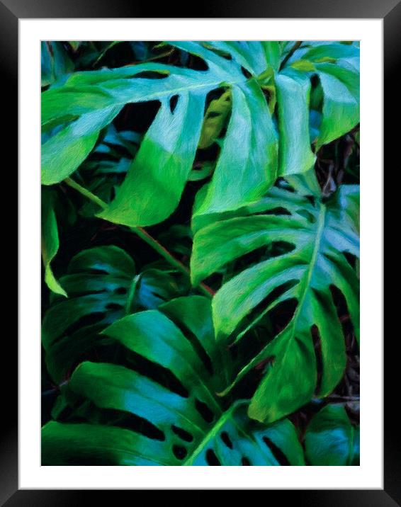 Trendy tropical leaves decoration Framed Mounted Print by Wdnet Studio