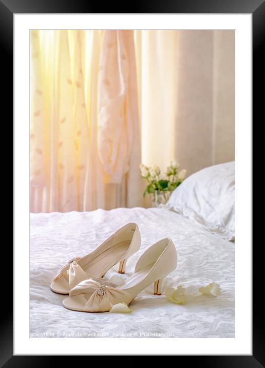 The Brides Wedding Sandals Framed Mounted Print by Amanda Elwell