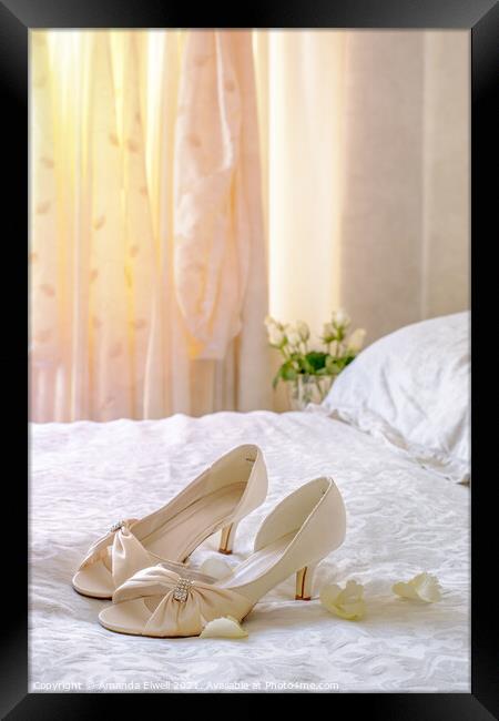 The Brides Wedding Sandals Framed Print by Amanda Elwell