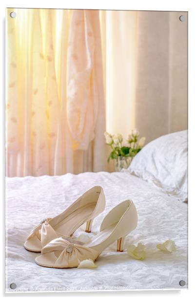 The Brides Wedding Sandals Acrylic by Amanda Elwell