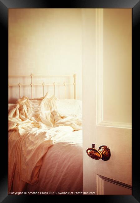 Open Bedroom Door Framed Print by Amanda Elwell